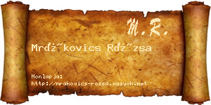 Mrákovics Rózsa névjegykártya